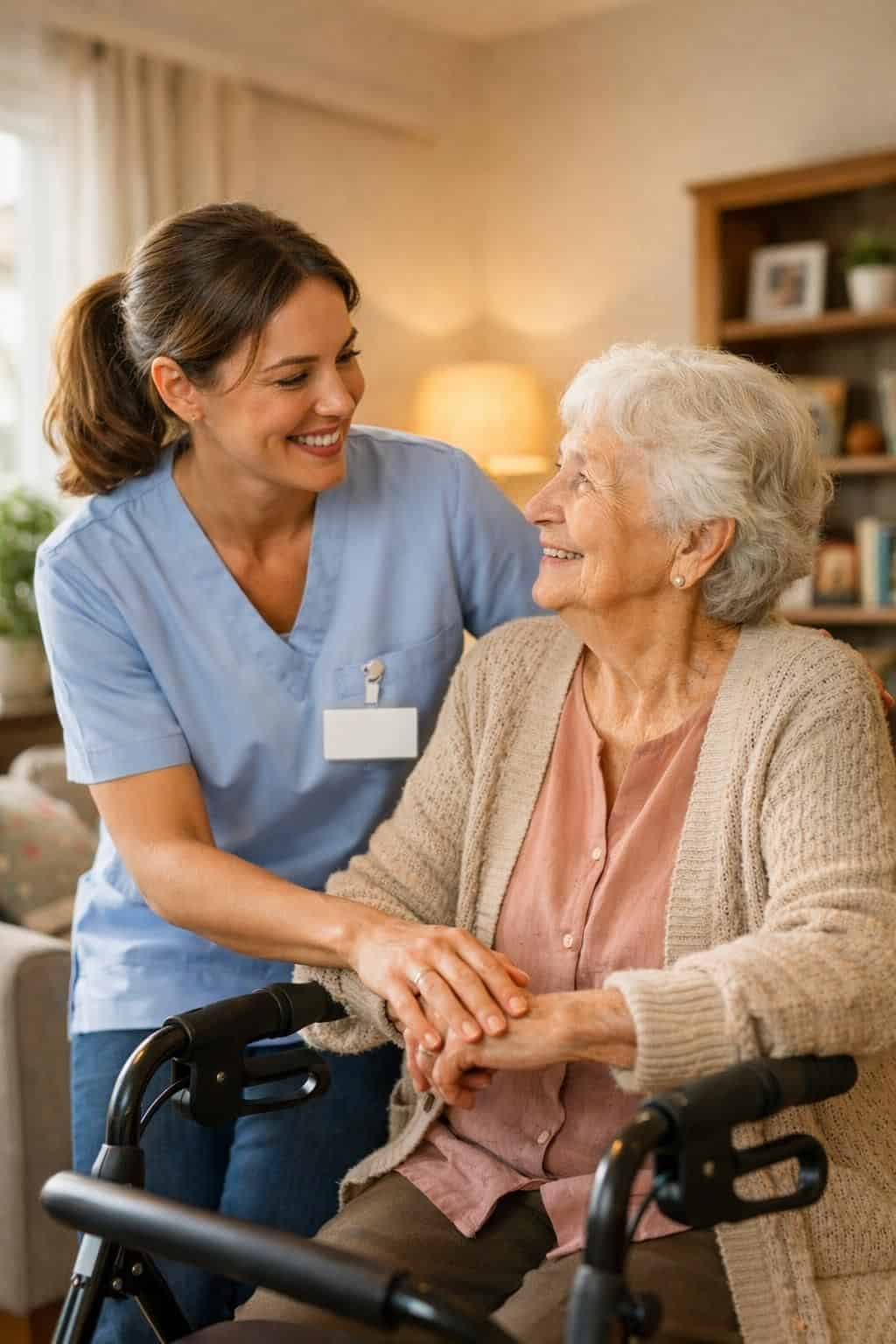 Soins infirmiers pour personnes âgées, accompagnement et bien-être.