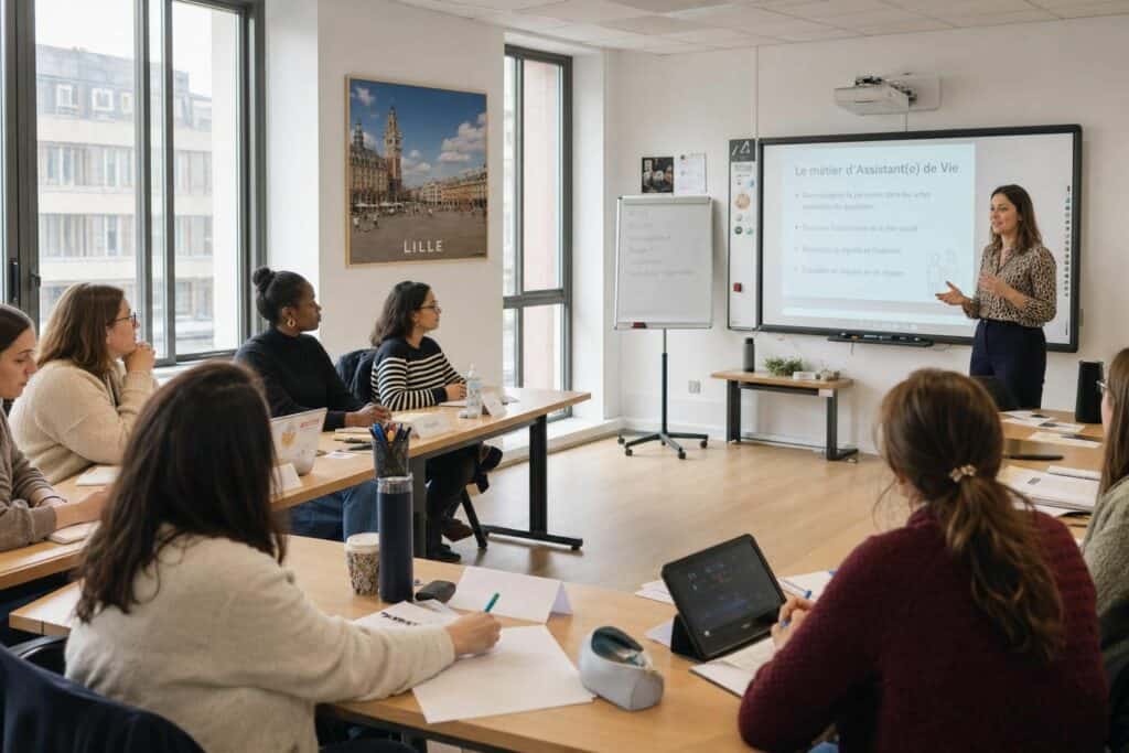 découvrez notre formation advf à lille pour devenir assistant de vie aux familles. apprenez les compétences essentielles pour accompagner au quotidien les personnes en perte d'autonomie.