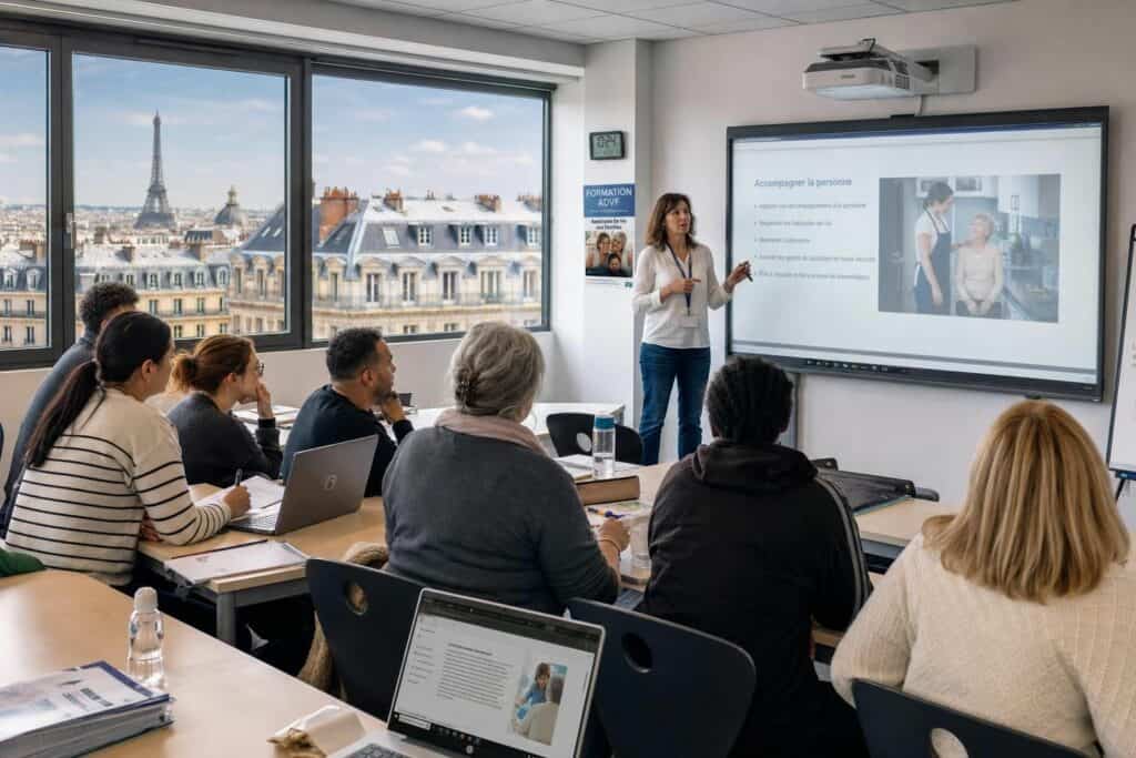 découvrez notre formation advf à paris pour devenir assistant de vie aux familles. apprenez les compétences essentielles pour accompagner les personnes dans leur quotidien avec professionnalisme.