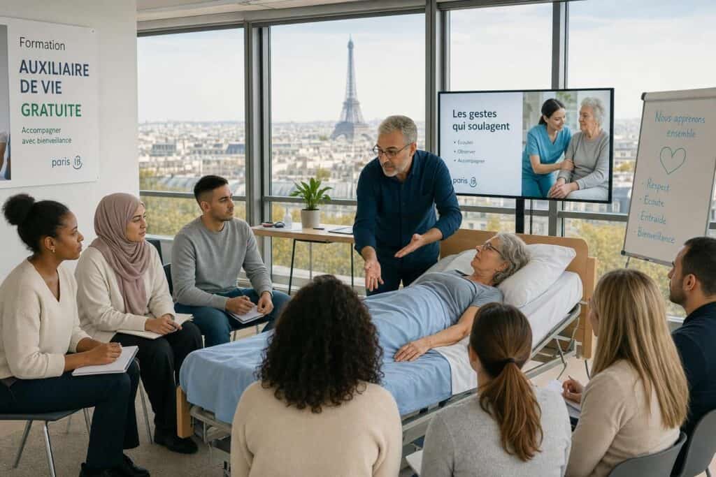 suivez une formation auxiliaire de vie gratuite à paris pour acquérir les compétences essentielles et devenir un professionnel reconnu dans l'accompagnement des personnes fragiles.